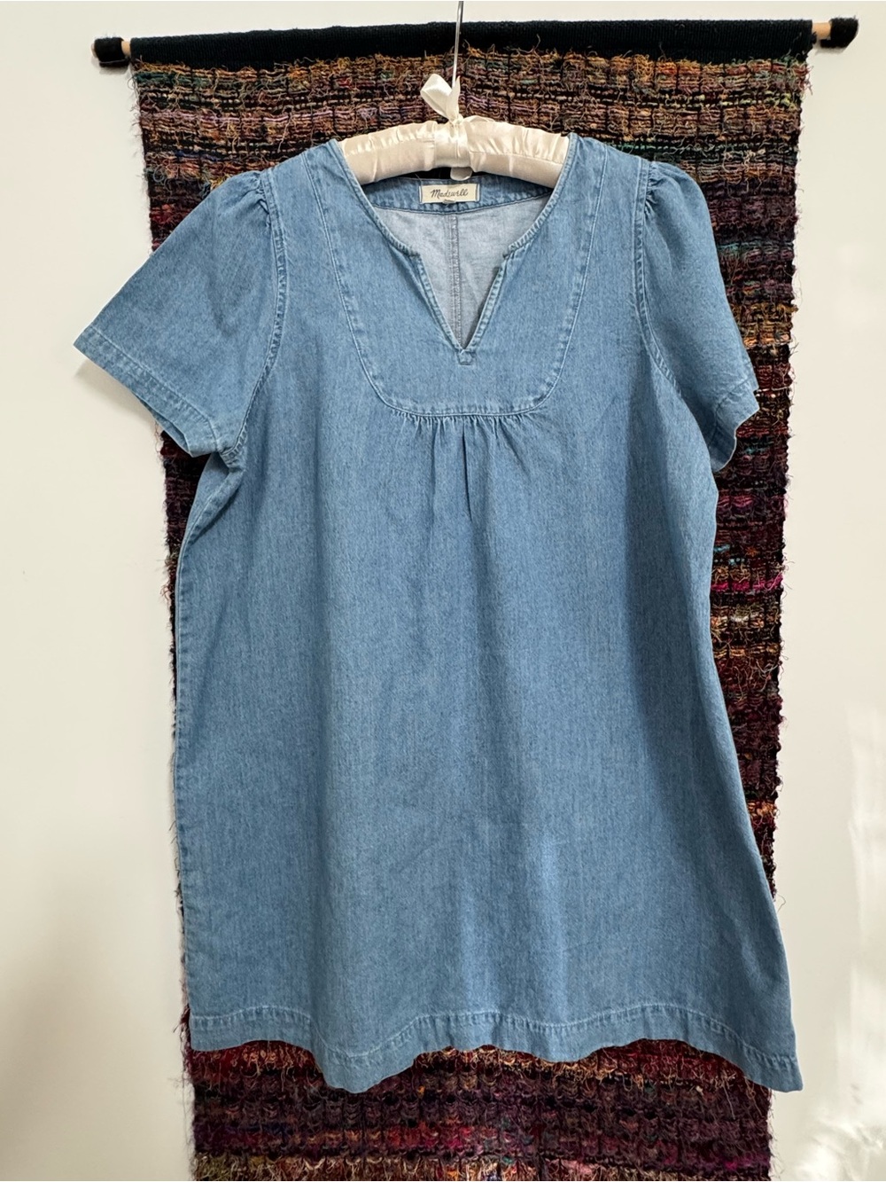 Madewell Light Blue Denim Short-Sleeve Dress Tunic